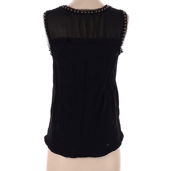 Maison scotch size 2 grommet detail and trimming black and sheer top - Picture 11 of 11